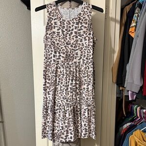 Leopard Print Sleeveless Kids Dress